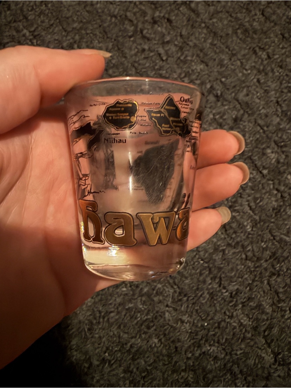 Hawaii Shot Glass with Island Map